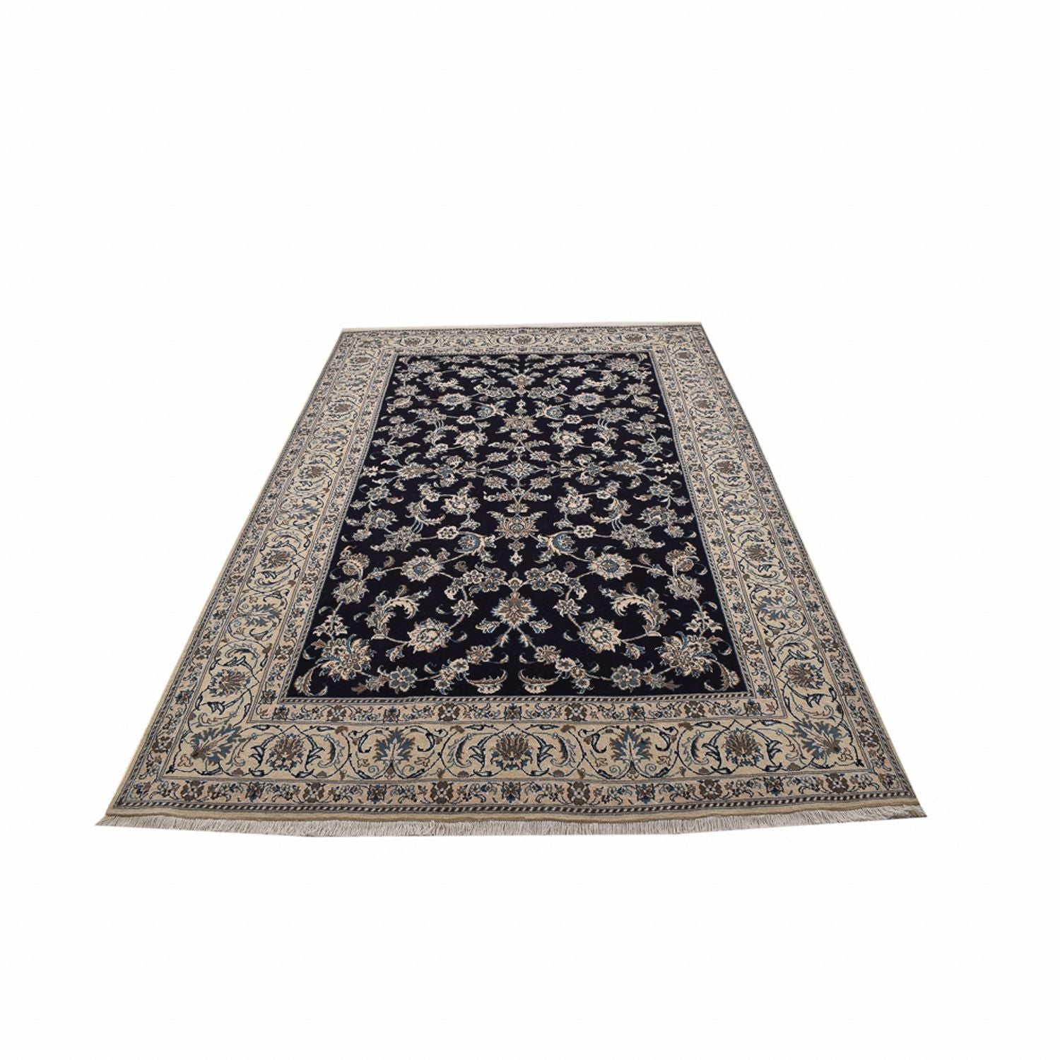 Tapis persan - Nain - 290 x 193 cm - bleu foncé