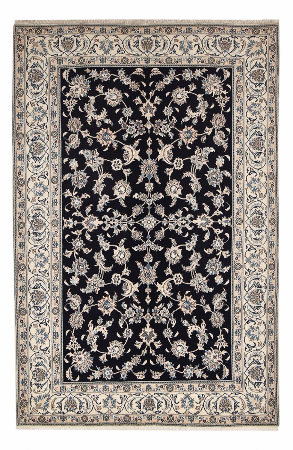 Tapis persan - Nain - 310 x 198 cm - bleu foncé
