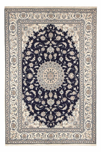 Tapis persan - Nain - 295 x 195 cm - bleu foncé
