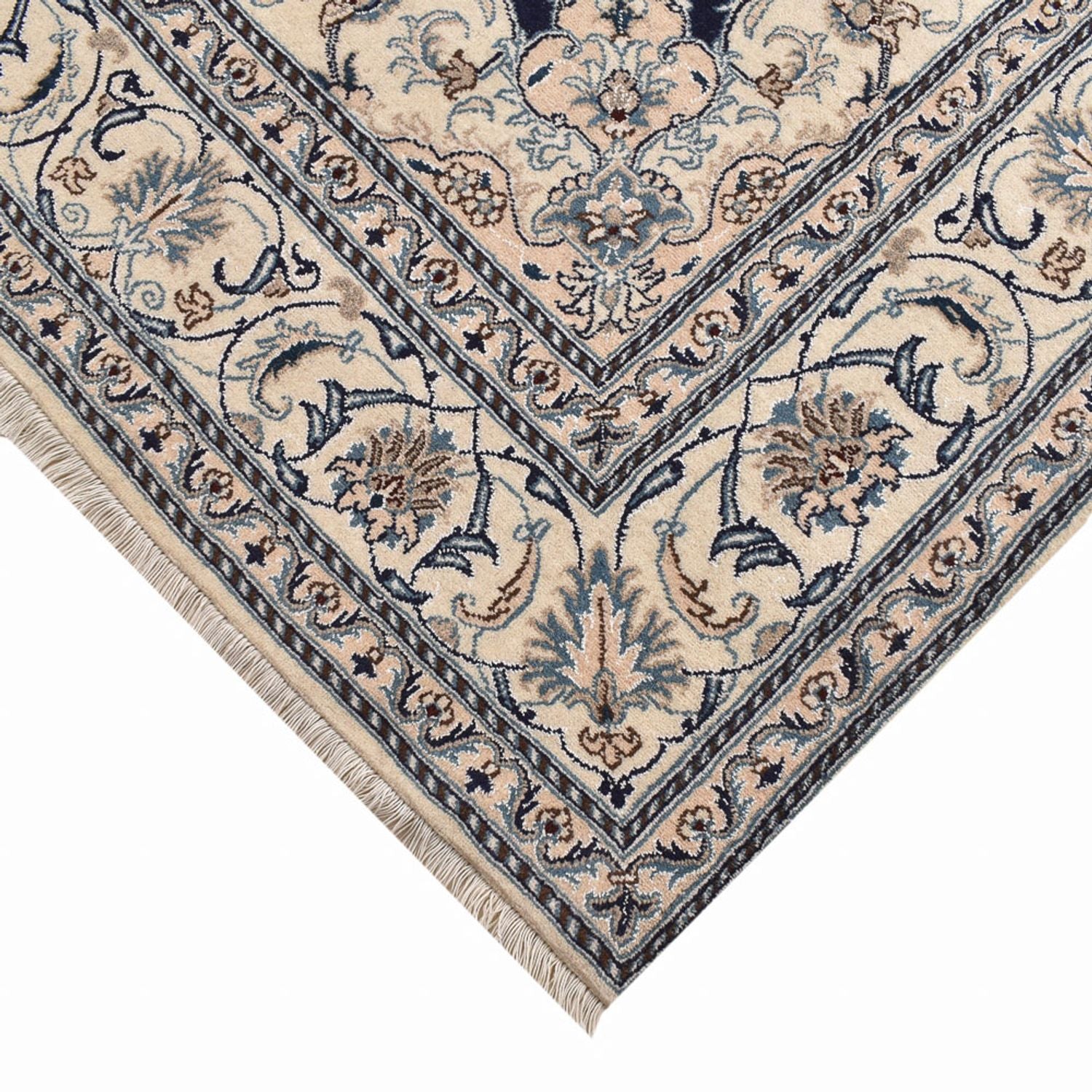 Tapis persan - Nain - 295 x 195 cm - bleu foncé