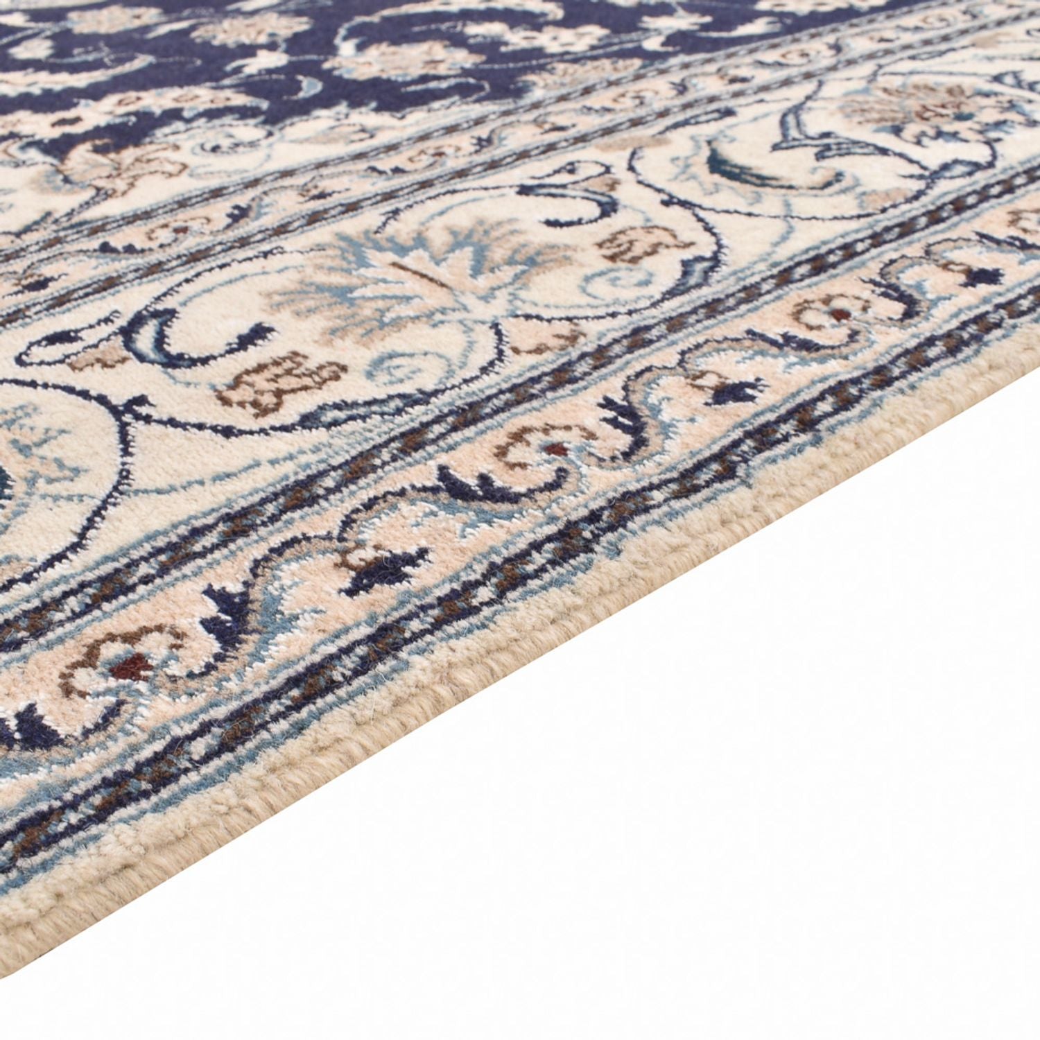 Tapis persan - Nain - 295 x 195 cm - bleu foncé