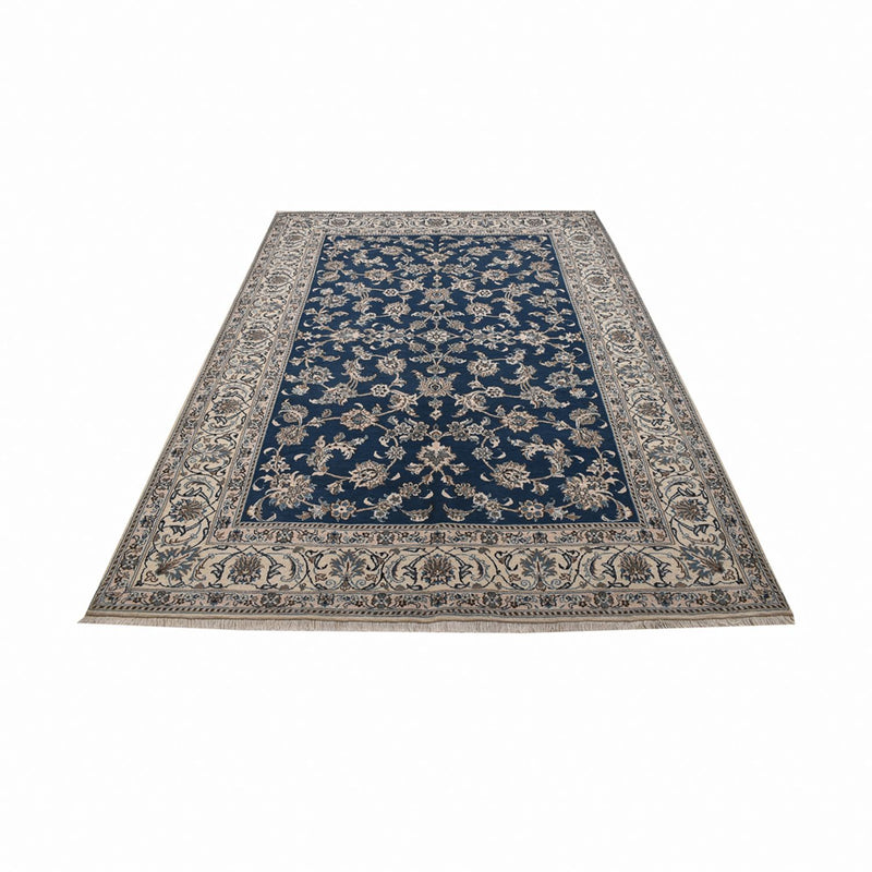 Tapis persan - Nain - 282 x 193 cm - bleu pétrole