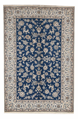 Tapis persan - Nain - 300 x 196 cm - bleu pétrole