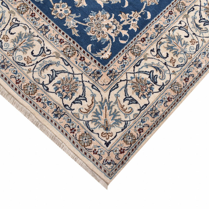 Tapis persan - Nain - 300 x 196 cm - bleu pétrole