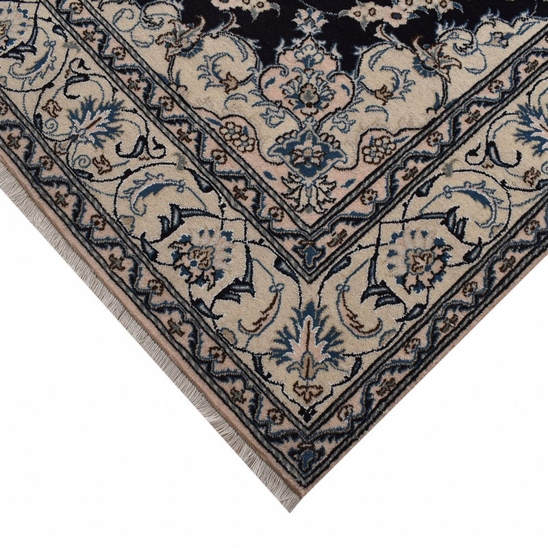 Tapis persan - Nain - 298 x 202 cm - bleu foncé