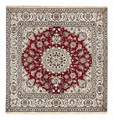 Tapis persan - Nain carré  - 197 x 195 cm - rouge