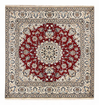 Tapis persan - Nain carré  - 197 x 195 cm - rouge