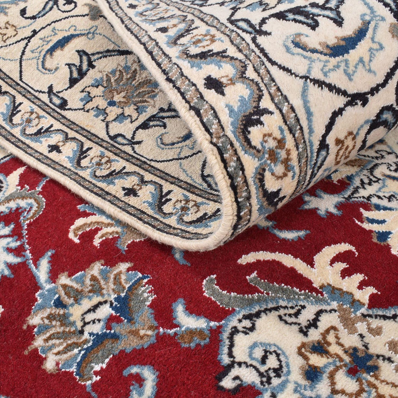 Tapis persan - Nain carré  - 197 x 195 cm - rouge