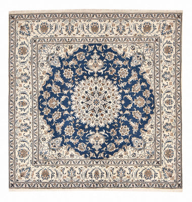 Tapis persan - Nain carré  - 202 x 195 cm - bleu