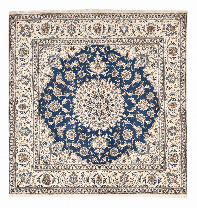 Tapis persan - Nain carré  - 202 x 195 cm - bleu
