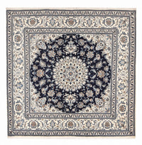 Tapis persan - Nain carré  - 198 x 195 cm - bleu foncé