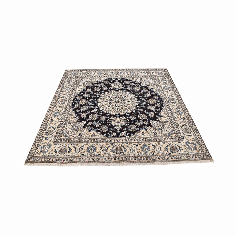 Tapis persan - Nain carré  - 198 x 190 cm - bleu foncé