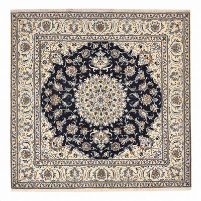 Tapis persan - Nain carré  - 195 x 193 cm - bleu foncé