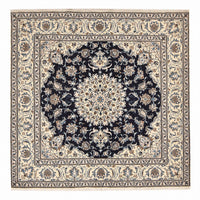 Tapis persan - Nain carré  - 195 x 193 cm - bleu foncé