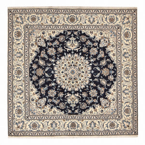 Tapis persan - Nain carré  - 195 x 193 cm - bleu foncé