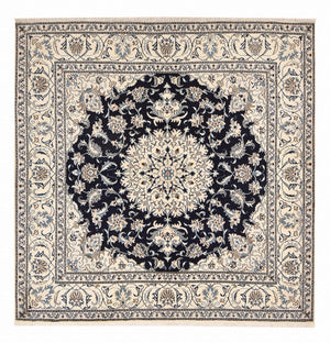 Tapis persan - Nain carré  - 198 x 193 cm - bleu foncé