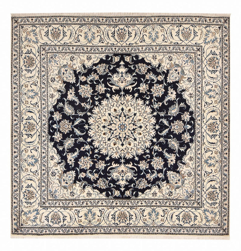 Tapis persan - Nain carré  - 198 x 193 cm - bleu foncé