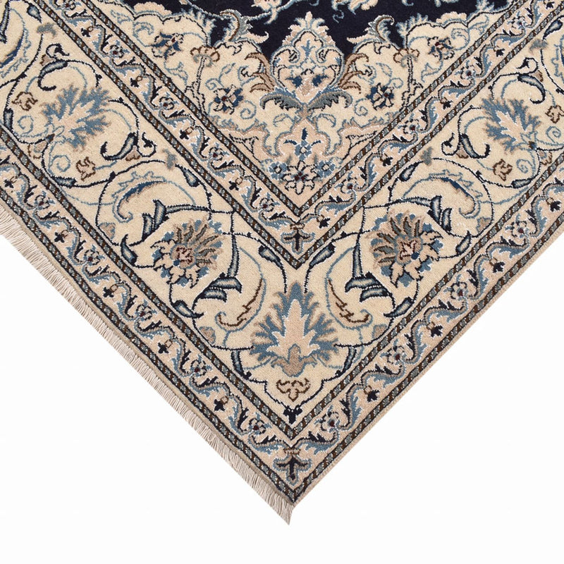 Tapis persan - Nain carré  - 198 x 193 cm - bleu foncé