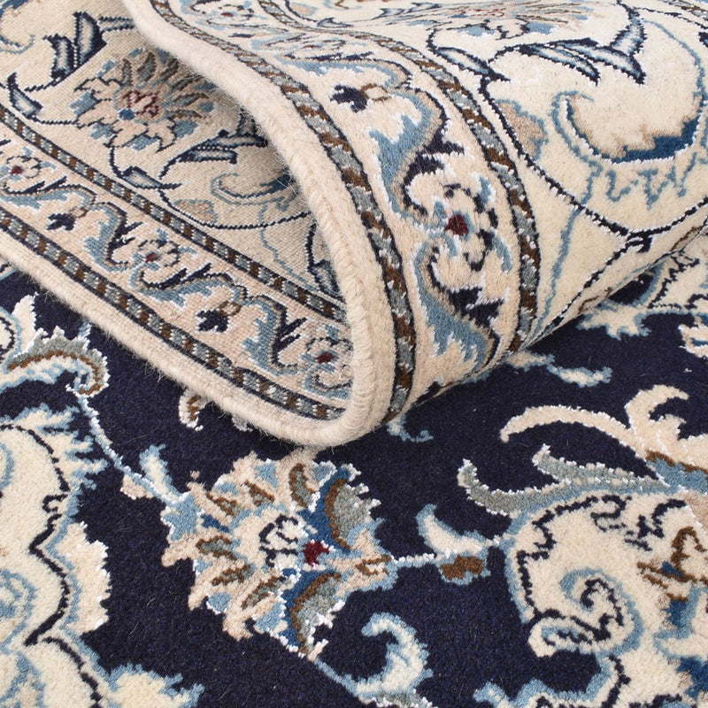 Tapis persan - Nain carré  - 198 x 193 cm - bleu foncé
