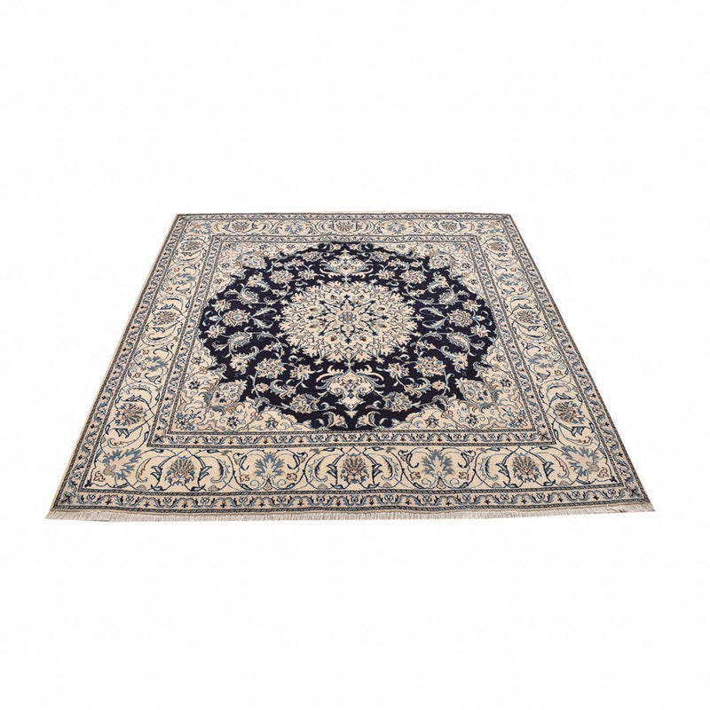 Tapis persan - Nain carré  - 198 x 193 cm - bleu foncé