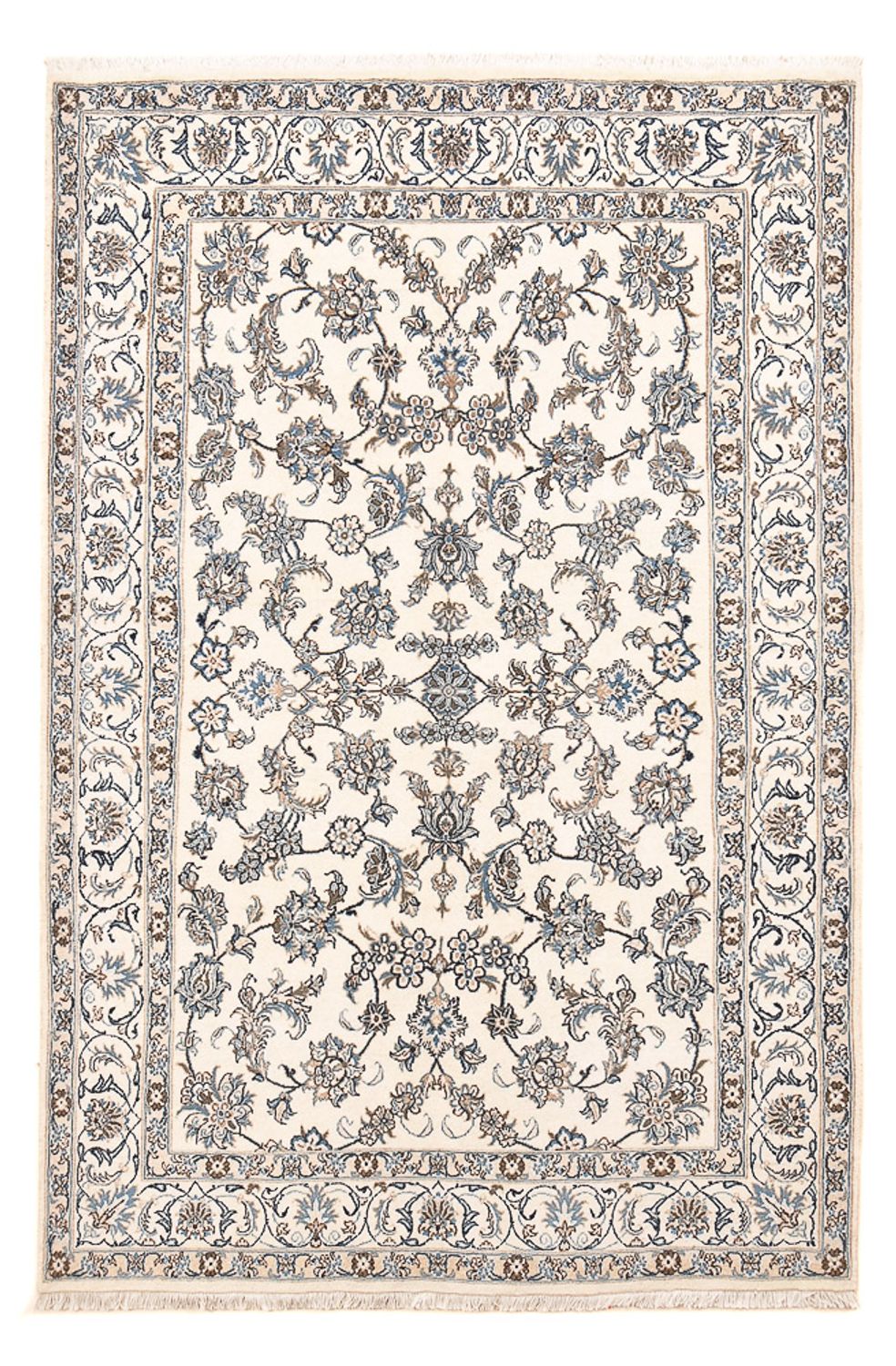 Tapis persan - Nain - 240 x 165 cm - gris clair