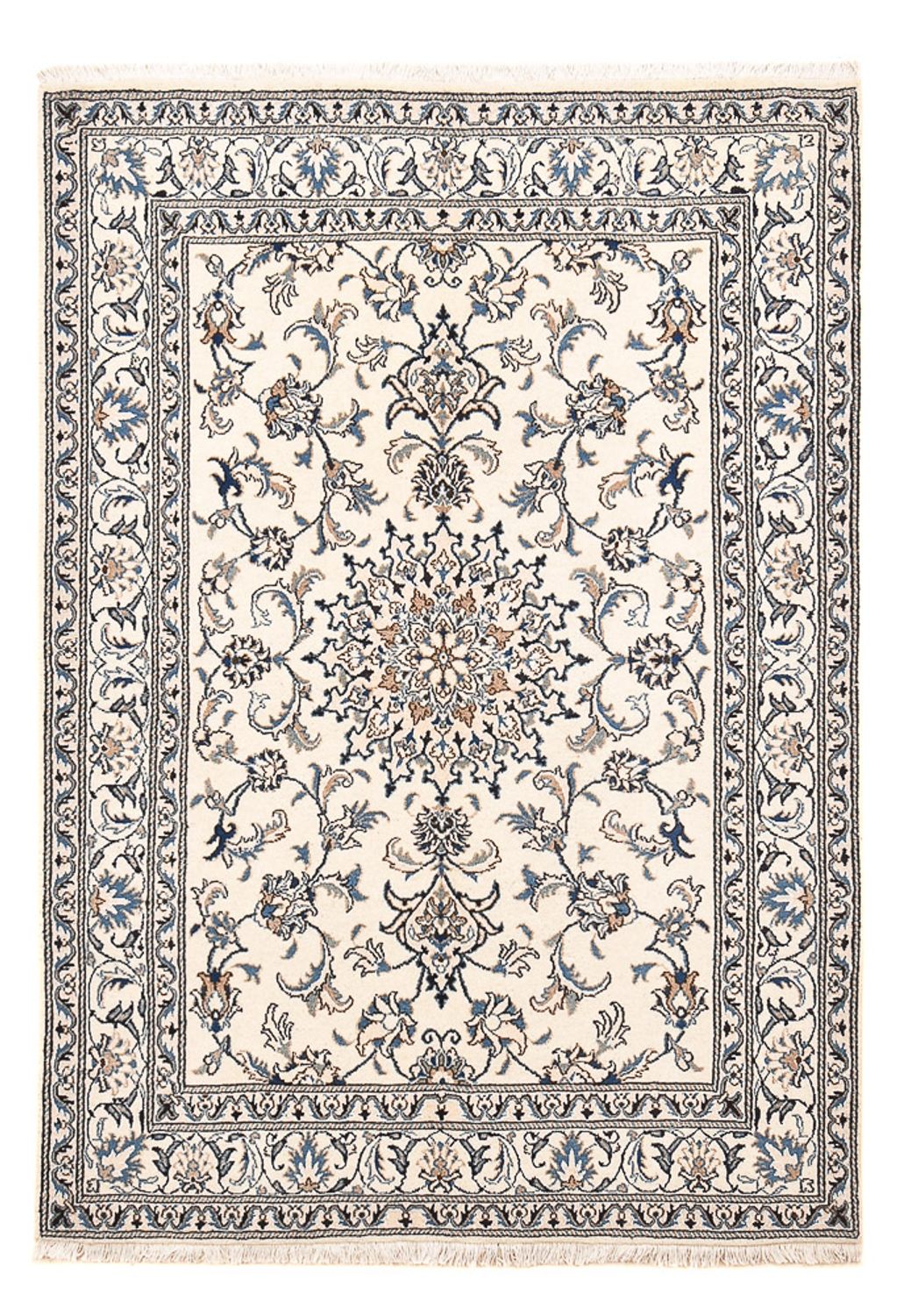 Tapis persan - Nain - 203 x 145 cm - gris clair
