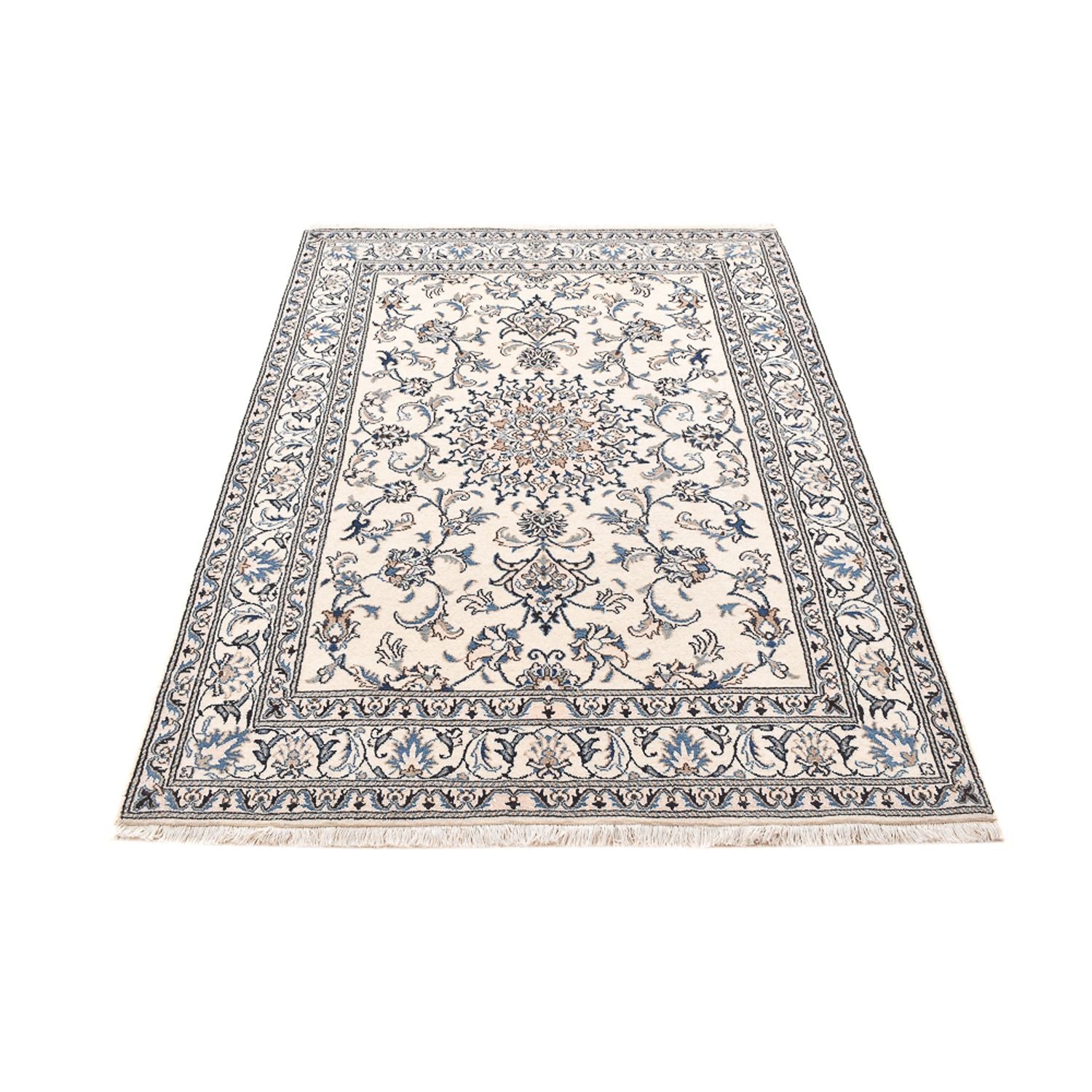 Tapis persan - Nain - 203 x 145 cm - gris clair