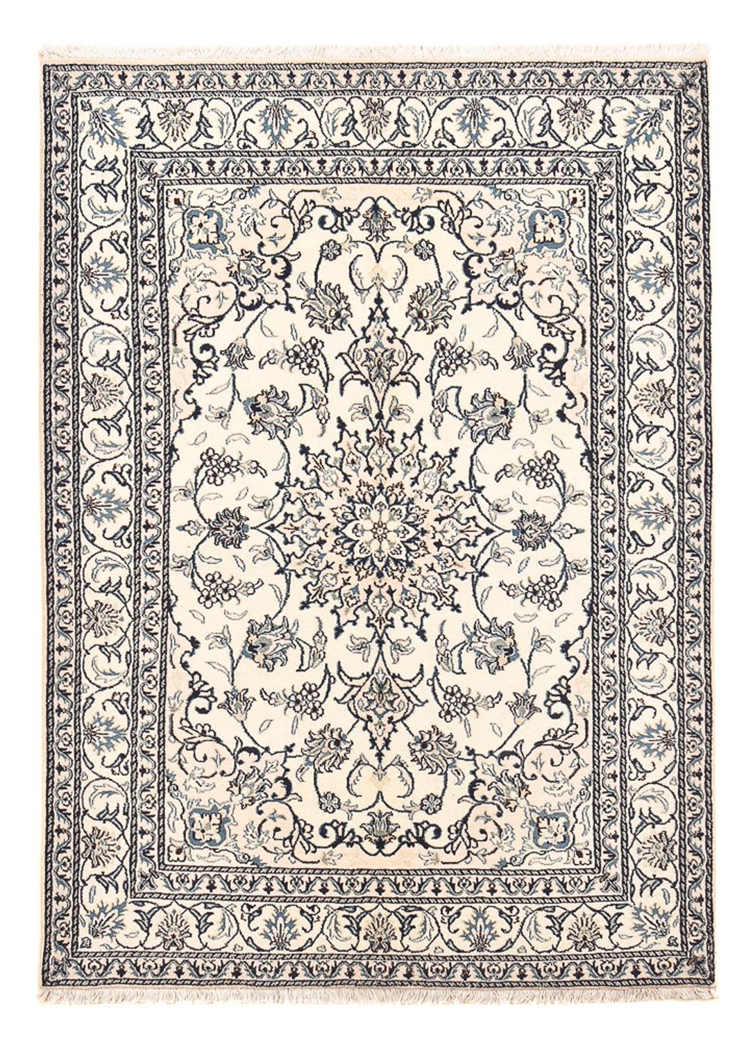 Tapis persan - Nain - 209 x 149 cm - gris clair