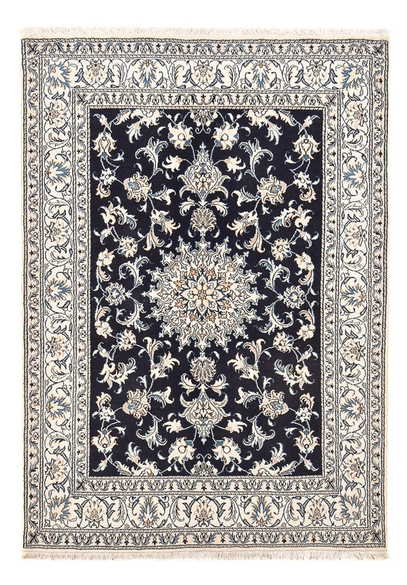 Tapis persan - Nain - 207 x 146 cm - bleu foncé