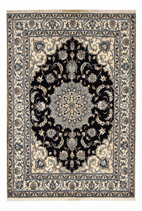 Tapis persan - Nain - 210 x 149 cm - bleu foncé