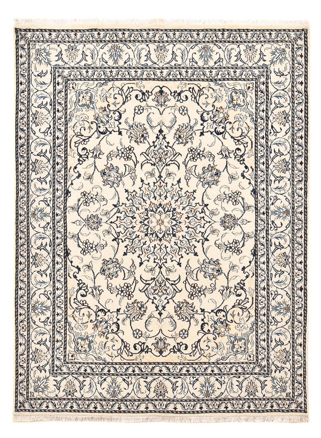 Tapis persan - Nain - 202 x 150 cm - beige clair