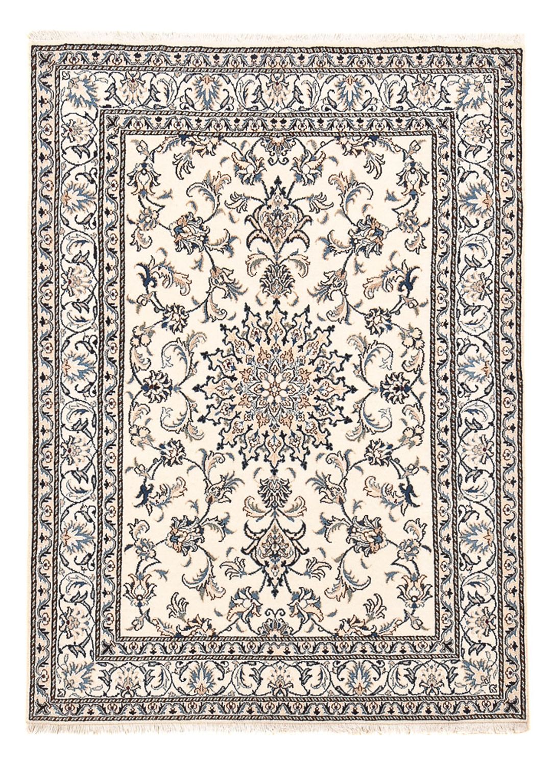Tapis persan - Nain - 198 x 143 cm - beige clair