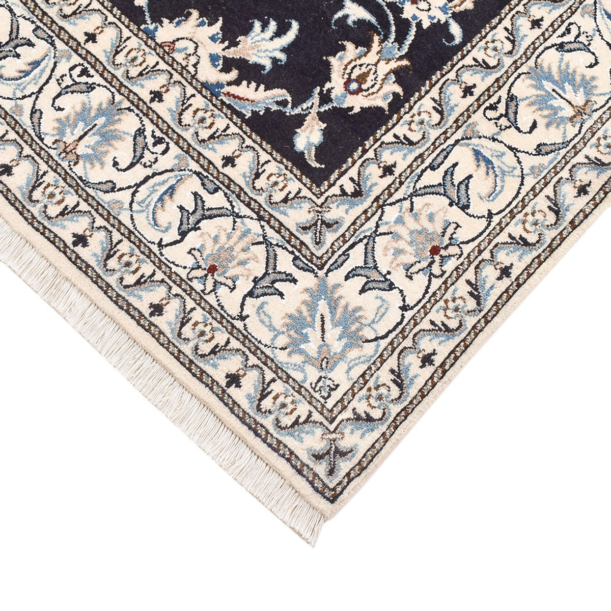 Tapis persan - Nain - 198 x 147 cm - bleu foncé