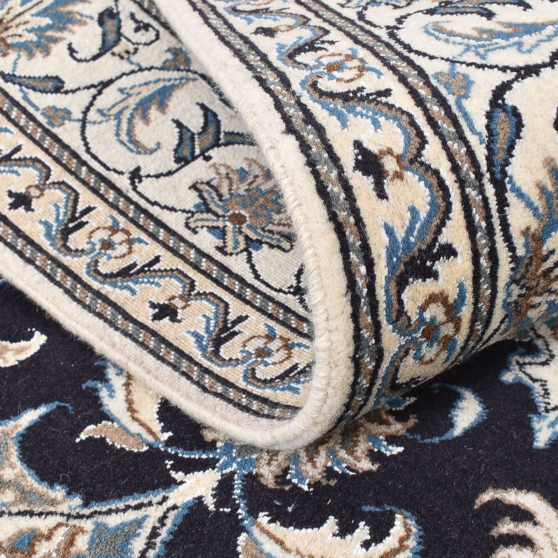 Tapis persan - Nain - 195 x 147 cm - bleu foncé