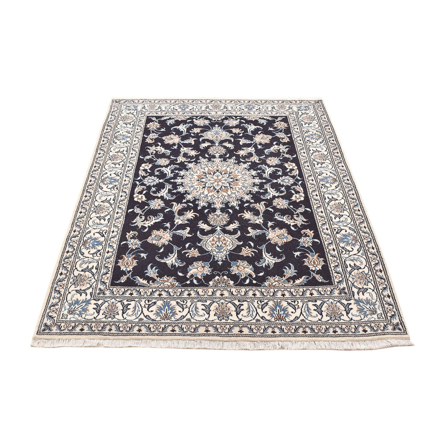 Tapis persan - Nain - 195 x 147 cm - bleu foncé