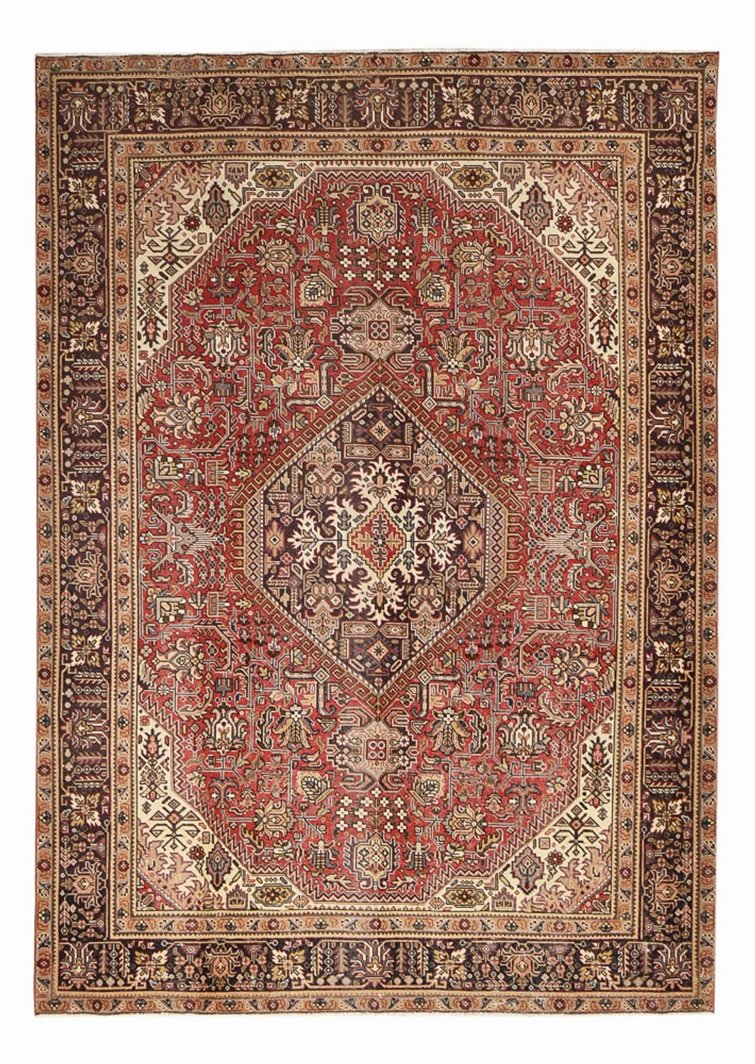 Tapis persan - Tabriz - 348 x 245 cm - rouge clair