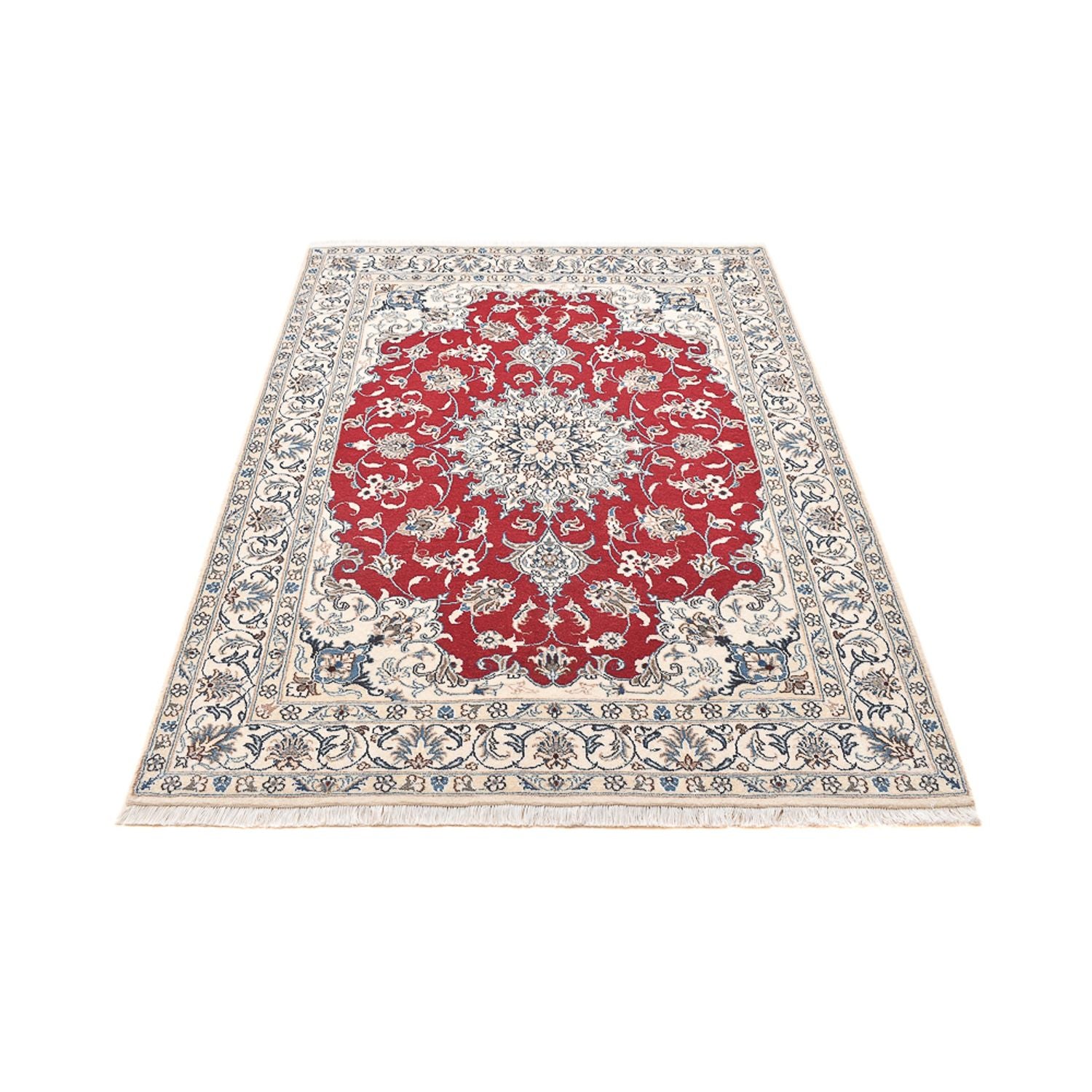 Tapis persan - Nain - 197 x 150 cm - rouge