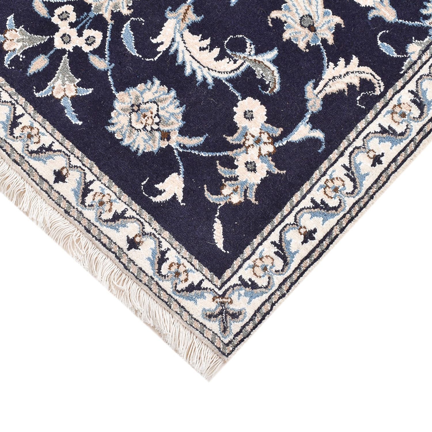 Tapis persan - Nain - 140 x 87 cm - bleu foncé