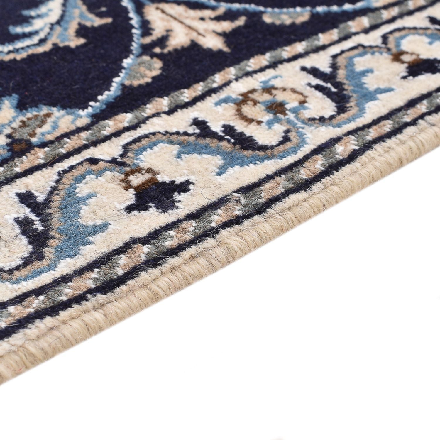 Tapis persan - Nain - 140 x 87 cm - bleu foncé