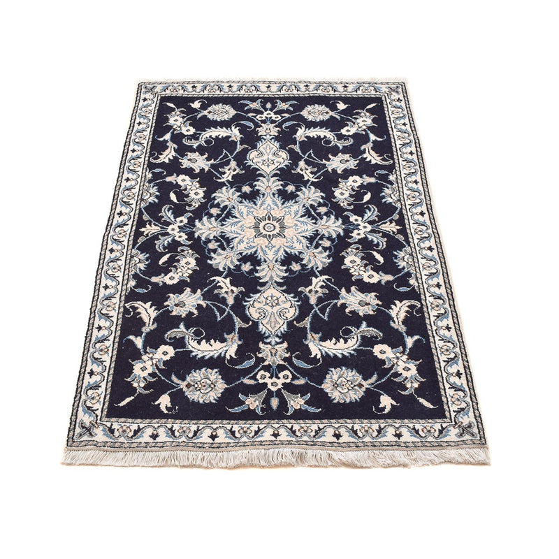 Tapis persan - Nain - 140 x 87 cm - bleu foncé