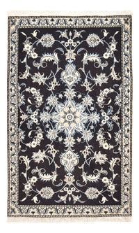 Tapis persan - Nain - 141 x 90 cm - bleu foncé