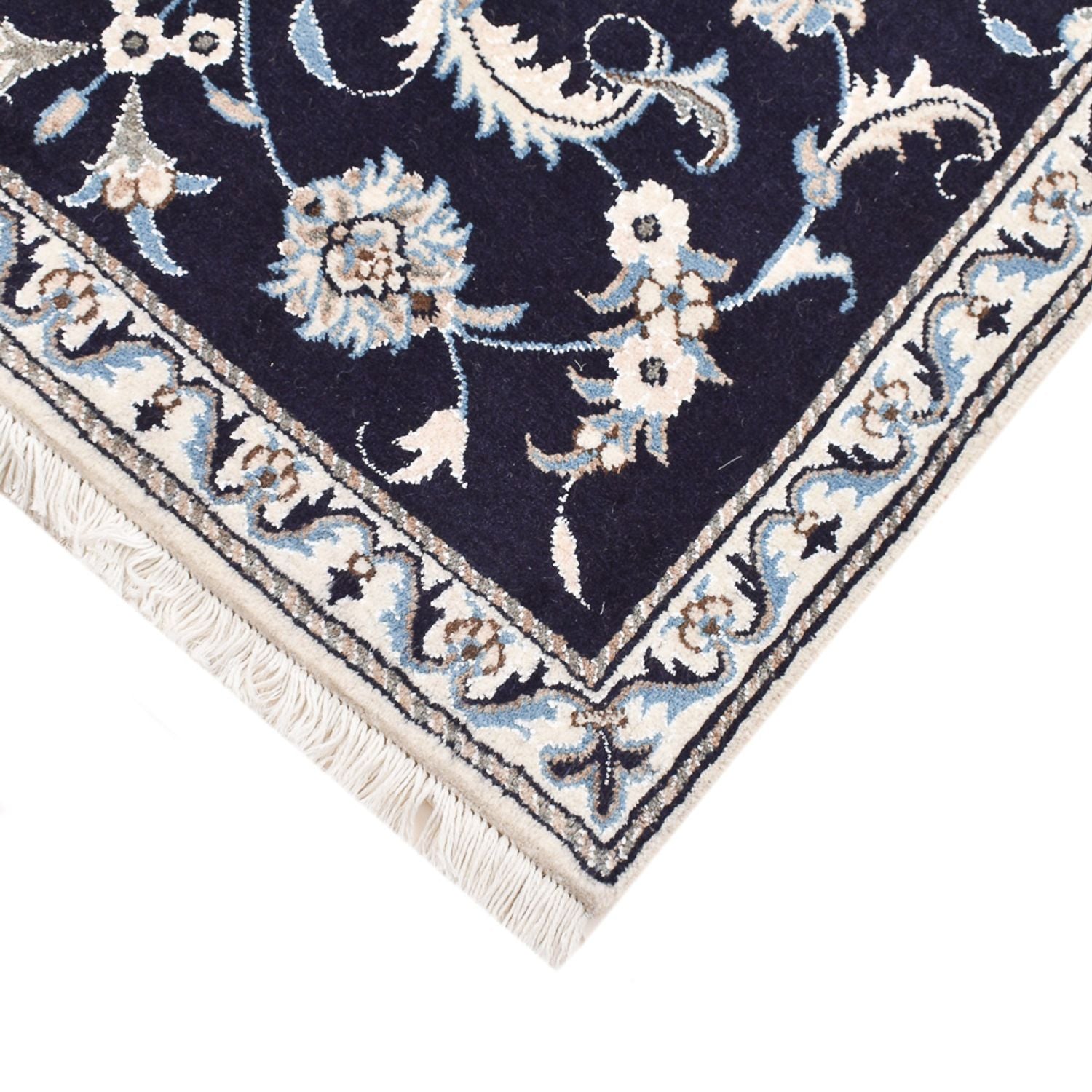 Tapis persan - Nain - 143 x 90 cm - bleu foncé