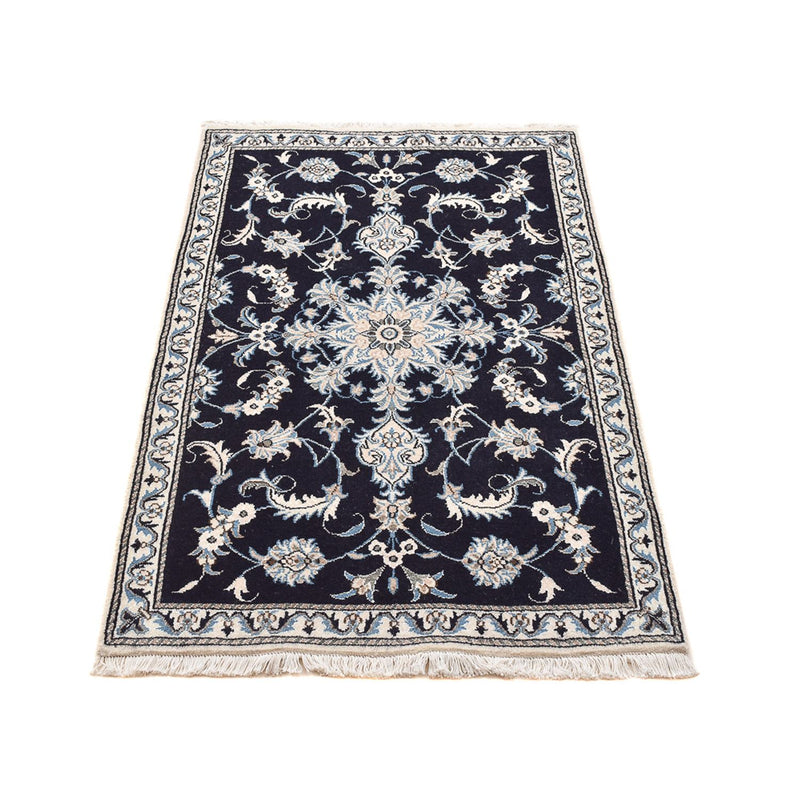 Tapis persan - Nain - 143 x 90 cm - bleu foncé
