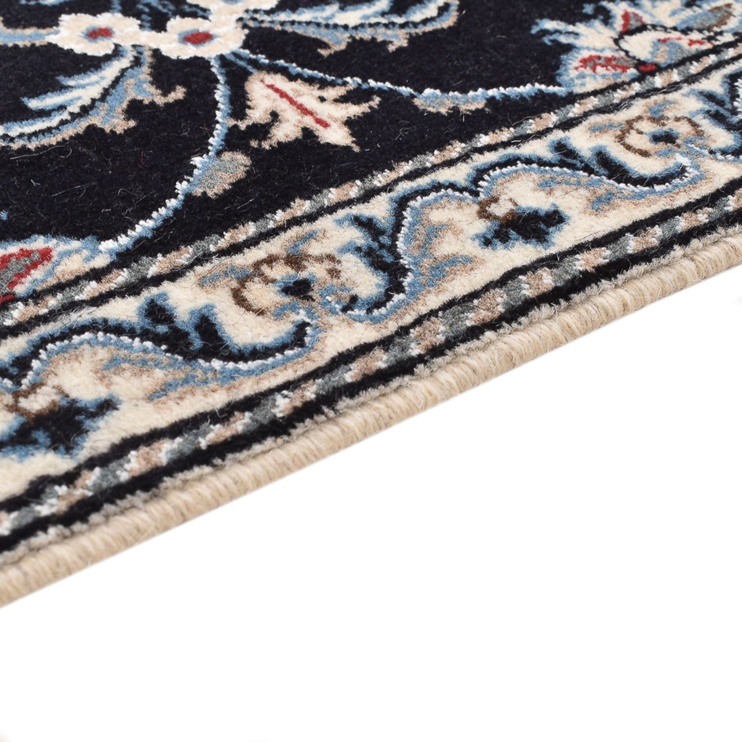 Tapis persan - Nain - 142 x 87 cm - bleu foncé