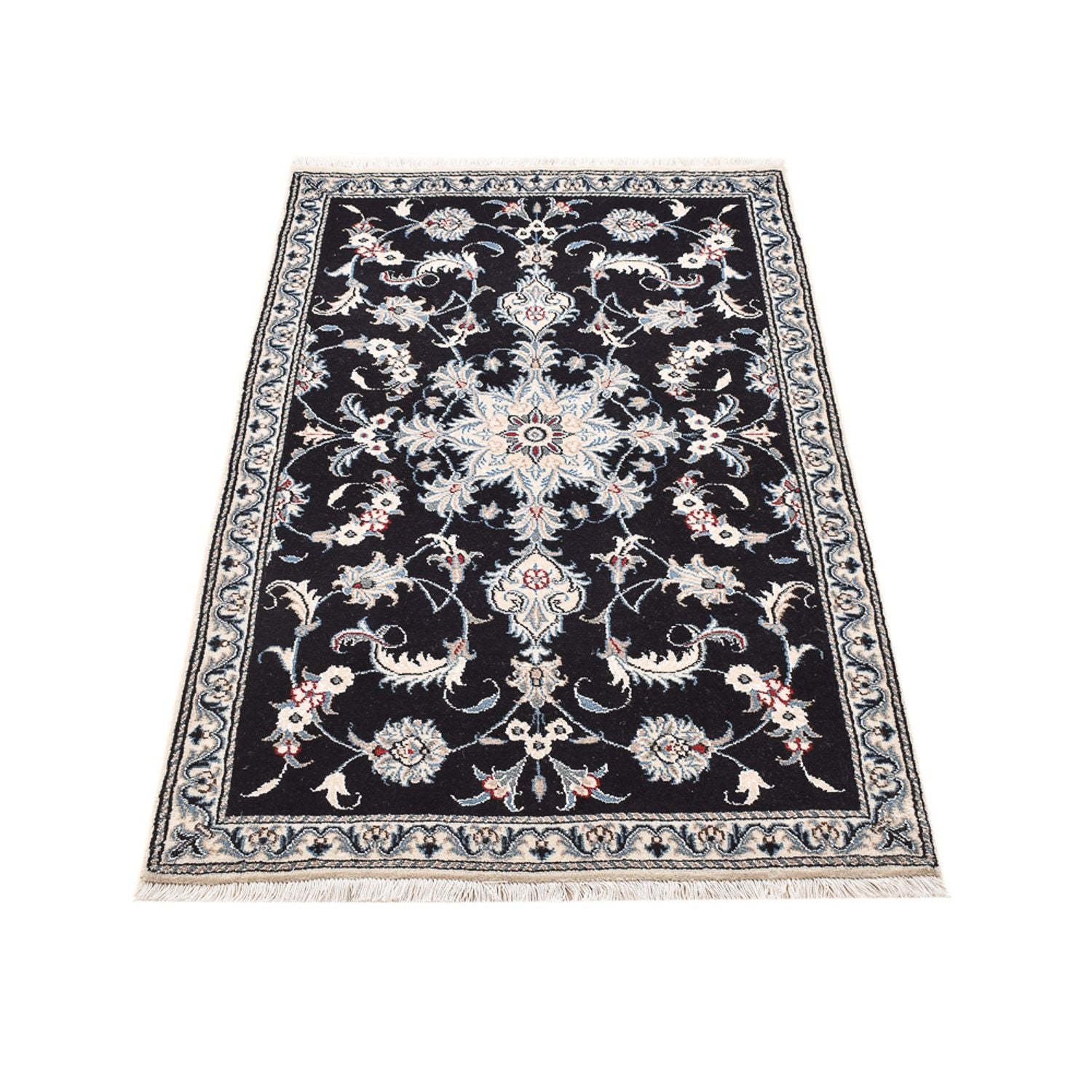 Tapis persan - Nain - 142 x 87 cm - bleu foncé