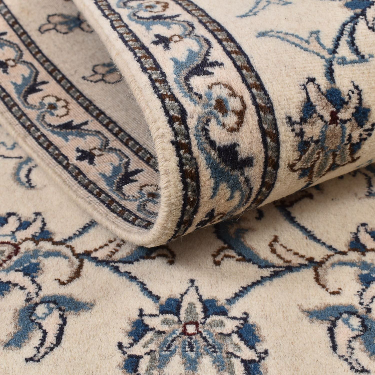 Tapis de couloir Tapis persan - Nain - 287 x 80 cm - beige