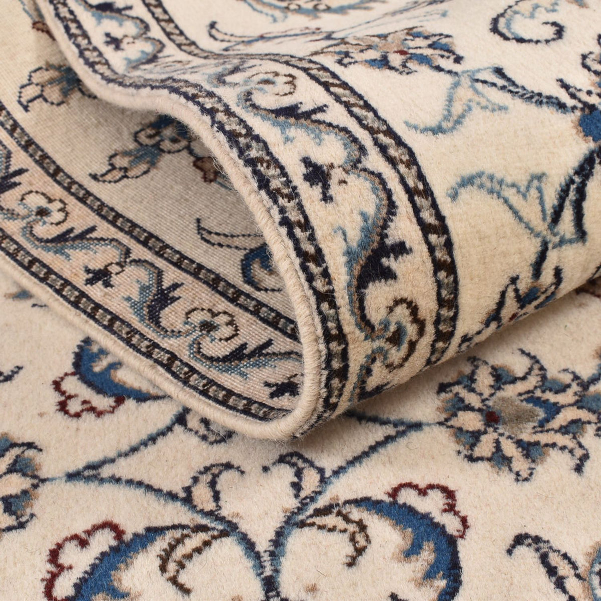 Tapis de couloir Tapis persan - Nain - 377 x 79 cm - beige