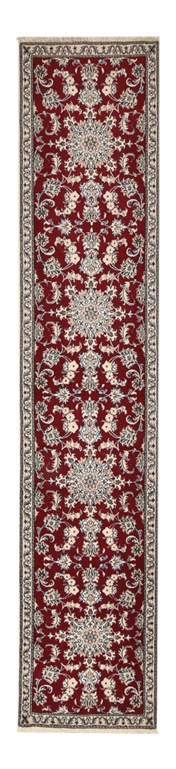Tapis de couloir Tapis persan - Nain - 385 x 78 cm - rouge foncé