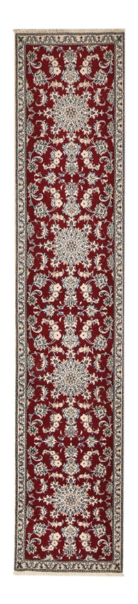 Tapis de couloir Tapis persan - Nain - 385 x 78 cm - rouge foncé