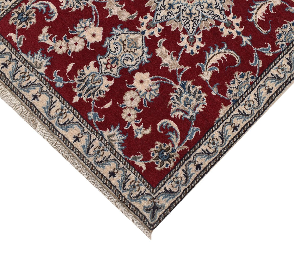 Tapis de couloir Tapis persan - Nain - 385 x 78 cm - rouge foncé